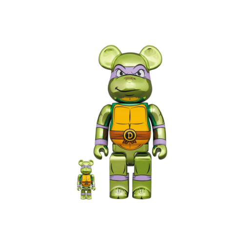 Bearbrick "Donatello Chrome" (Teenage Mutant Ninja Turtles) 100% & 400% Set